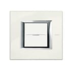BTICINO - Placa con 2 módulos AXOLUTE color blanco limoges