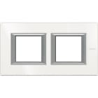 BTICINO - Placa embellecedora recta Axolute de color Blanco Axolute - 2 x 2 módulos - entreeje 71 - horizontal