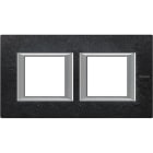 BTICINO - Placa 2+2 módulos horizontal piedra ardesia