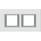 BTICINO - Placa embellecedora recta Axolute de color Kristall - 2 x 2 módulos - entreeje 71 - horizontal