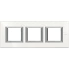 BTICINO - Placa embellecedora recta Axolute de color Blanco Axolute - 2 x 3 módulos - entreeje 71 - horizontal