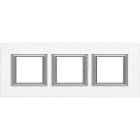 BTICINO - Placa embellecedora recta Axolute de color Cristal Blanco - 2 x 3 módulos - entreeje 71 - horizontal