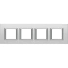 BTICINO - Placa embellecedora recta Axolute de color Cristal Espejo - 2 x 4 módulos - entreeje 71 - horizontal