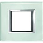 BTICINO - Placa embellecedora recta Axolute de color Kristall - 2 módulos