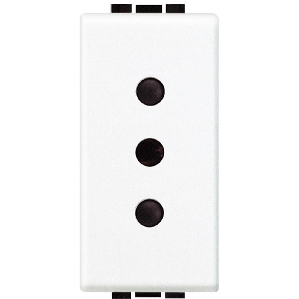 BTICINO - Base 2P+T Livinglight - estándar italiano - conexión por tornillos - Blanco - 1 módulo