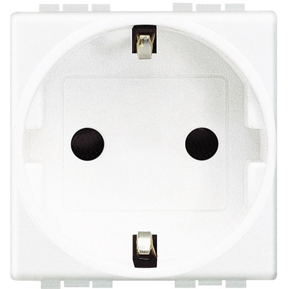 BTICINO - Base 2P+T Livinglight - 16A/230V - conexión por tornillos - Blanco - 2 módulos