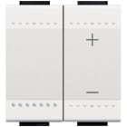 BTICINO - Regulador por pulsación Livinglight - balastos electrónicos 1-10V - 40-600W - 2 módulos - Blanco