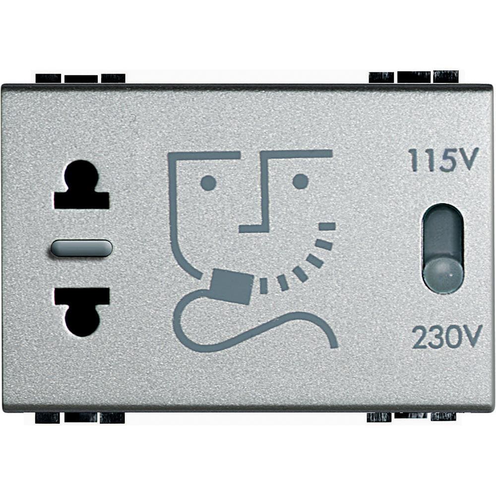 BTICINO - Base afeitadora Livinglight - 230 V~- 115/230 V~ - 3 módulos - Tech