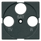BTICINO - Frontal TV-R-SAT universal Axolute - Antracita - 2 módulos