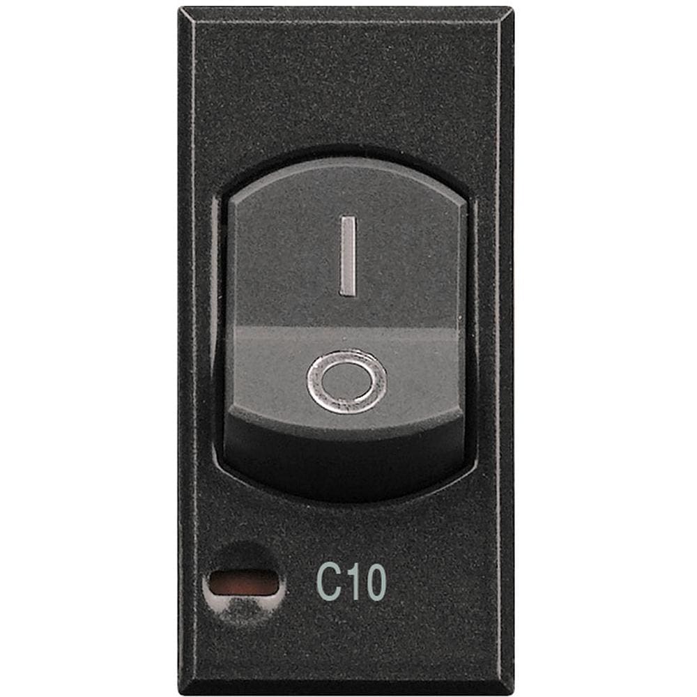 BTICINO - Interruptor automático magnetotérmico Axolute - 10A - 1 módulo - Antracita