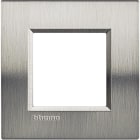 BTICINO - Placa embellecedora Livinglight de color Acero pulido - 2 módulos