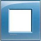 BTICINO - Placa embellecedora Livinglight de color Azul Deep - 2 módulos