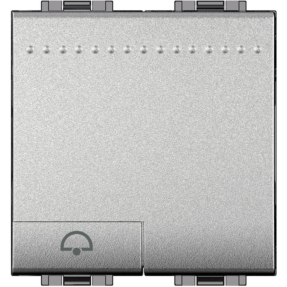 BTICINO - Pulsador luminoso Livinglight símbolo campana 10A - 250 V~ - borne auto - 2 módulos - Tech