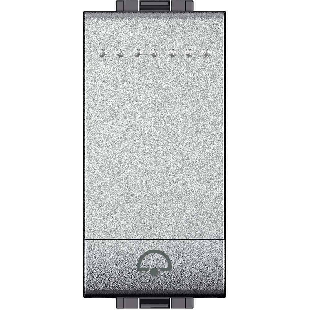 BTICINO - Pulsador luminoso Livinglight símbolo campana 10A - 250 V~ - borne auto - 1 módulo - Tech