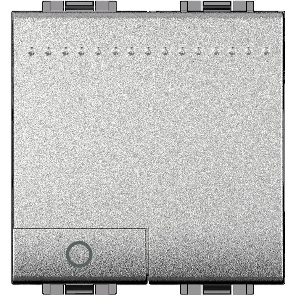 BTICINO - Pulsador luminoso Livinglight símbolo lámpara 10A - 250 V~ - borne auto - 2 módulos - Tech