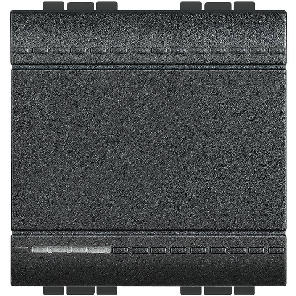 BTICINO - Pulsador luminoso Livinglight 10A - 250 V~ - borne auto - 2 módulos - Antracita