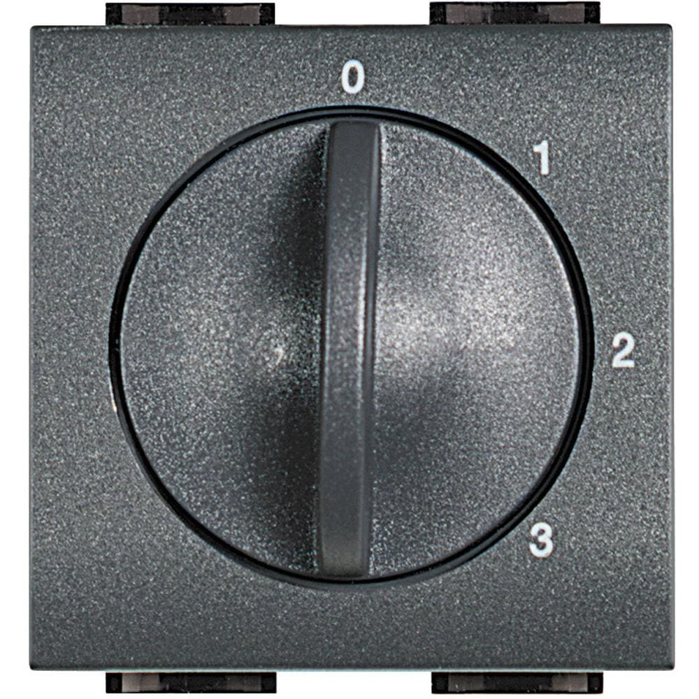 BTICINO - Conmutador Livinglight 4 posiciones / ventiladores - 2 módulos - Antracita