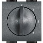 BTICINO - Conmutador Livinglight 4 posiciones / ventiladores - 2 módulos - Antracita