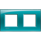 BTICINO - Placa embellecedora Livinglight de color Verde Deep - 2 x 2 módulos