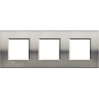 BTICINO - Placa embellecedora Livinglight de color Acero pulido - 2 x 3 módulos