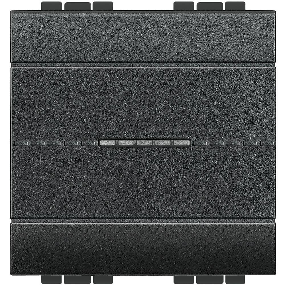 BTICINO - Cruzamiento axial Livinglight iluminable 16 AX-250 V~ - borne a tornillo - 2 módulos - Antracita