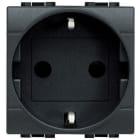 BTICINO - Base 2P+T Livinglight - 16A/230V - conexión por tornillos - Antracita - 2 módulos