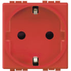 BTICINO - Base 2P+T Livinglight - 16A/230V - conexión por tornillos - Rojo - 2 módulos