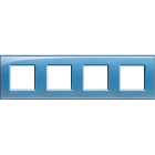 BTICINO - Placa embellecedora Livinglight de color Azul Deep - 2 x 4 módulos