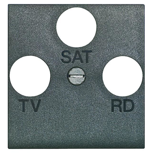 BTICINO - Frontal TV-R-SAT universal Livinglight - Antracita - 2 módulos