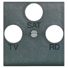 BTICINO - Frontal TV-R-SAT universal Livinglight - Antracita - 2 módulos
