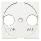 BTICINO - Frontal TV/R-SAT universal Axolute - Blanco - 2 módulos