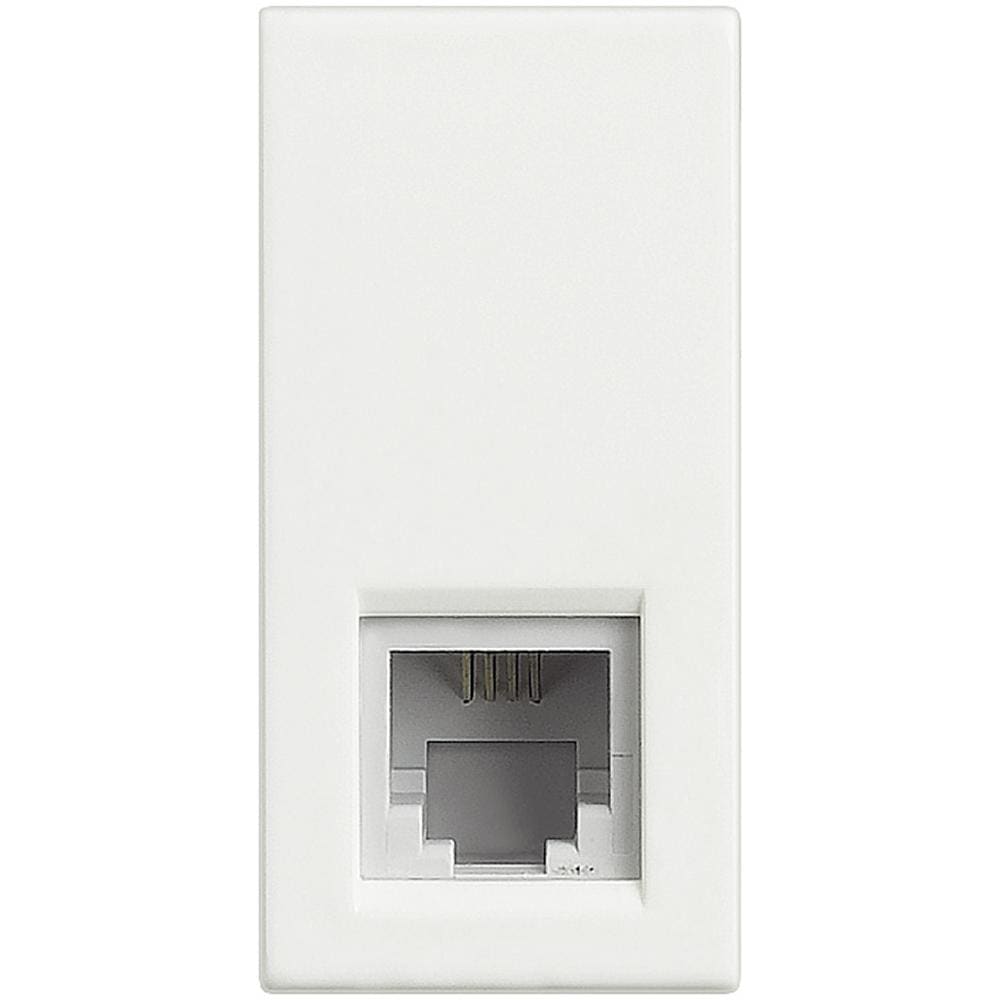 BTICINO - Base teléfono RJ11 Axolute - 4 contactos - Blanco - 1 módulo