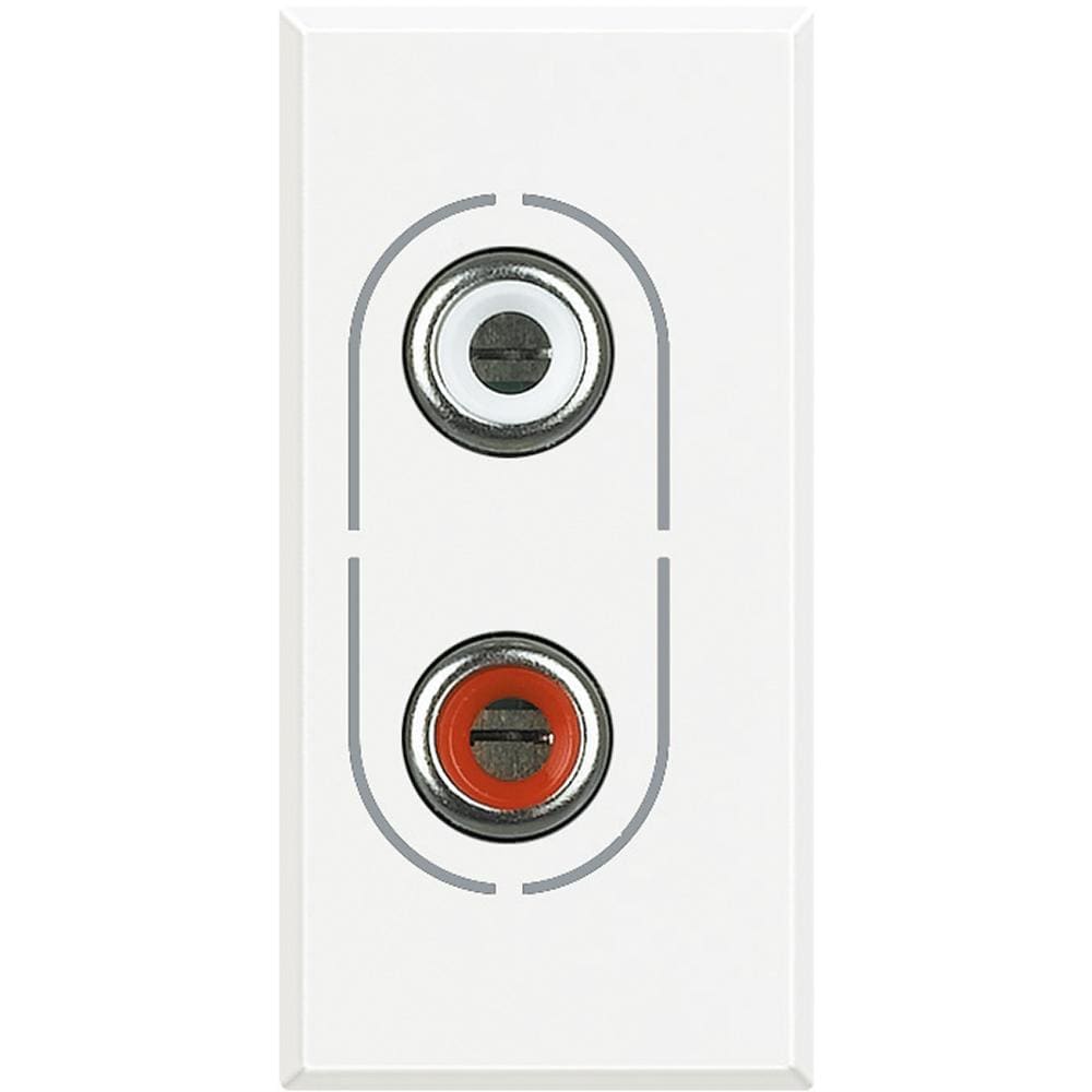 BTICINO - Base audio RCA x 2 - Axolute - 1 módulo - Blanco