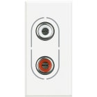 BTICINO - Base audio RCA x 2 - Axolute - 1 módulo - Blanco