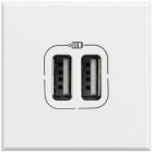 BTICINO - Base cargador doble USB (A) Axolute - 2,4A - 5V - 230V - Blanco - 2 módulos