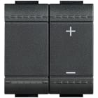 BTICINO - Regulador por pulsación Livinglight - balastos electrónicos 1-10V - 40-600W - 2 módulos - Antracita