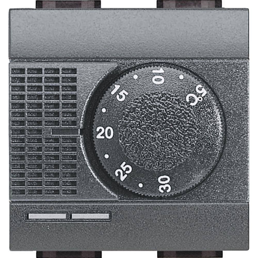 BTICINO - Termostato de ambiente electrónico Livinglight - 2 módulos - Antracita