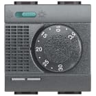 BTICINO - Termostato de ambiente con conmutador Livinglight 2A -230V - 2 módulos - Antracita