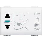 BTICINO - Base afeitadora Livinglight - 230 V~- 115/230 V~ - 3 módulos - Blanco