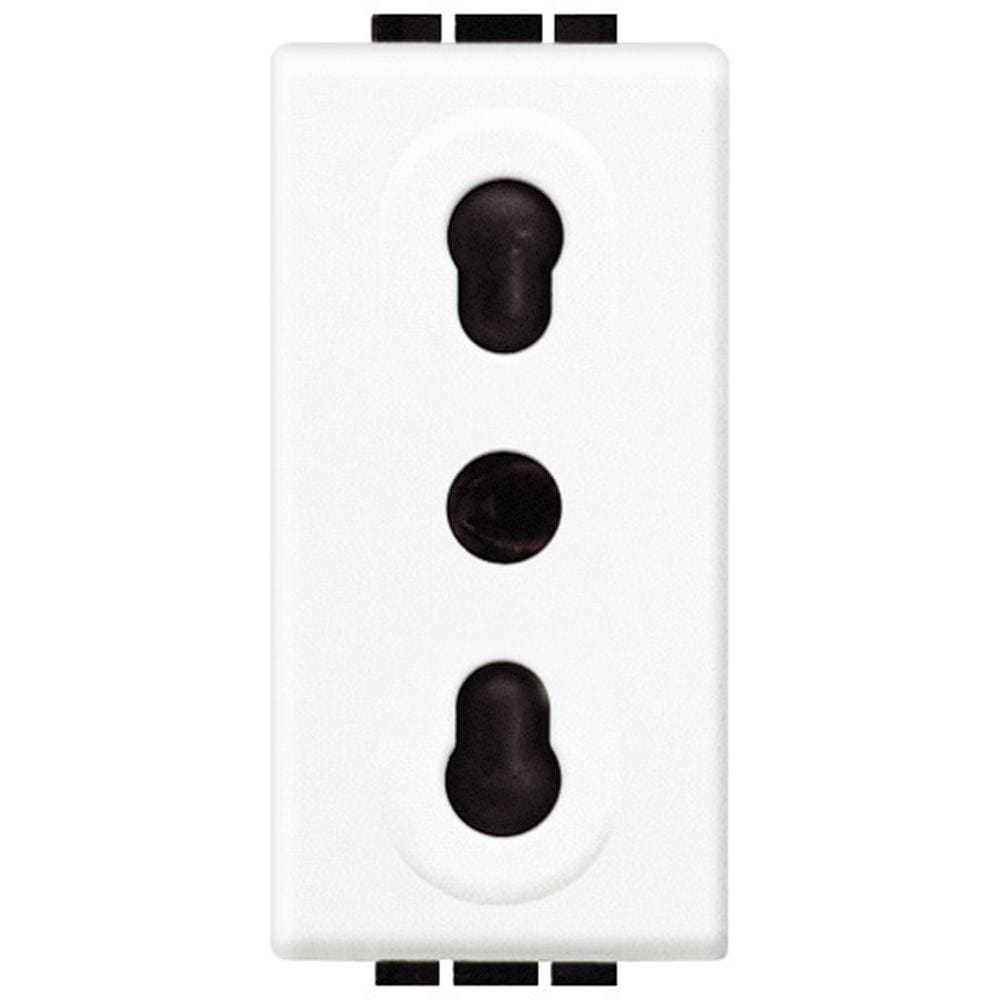 BTICINO - Base 2P+T Livinglight - estándar italiano - conexión por tornillos - Blanco - 1 módulo