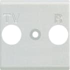 BTICINO - Frontal TV-R universal Livinglight - Blanco - 2 módulos