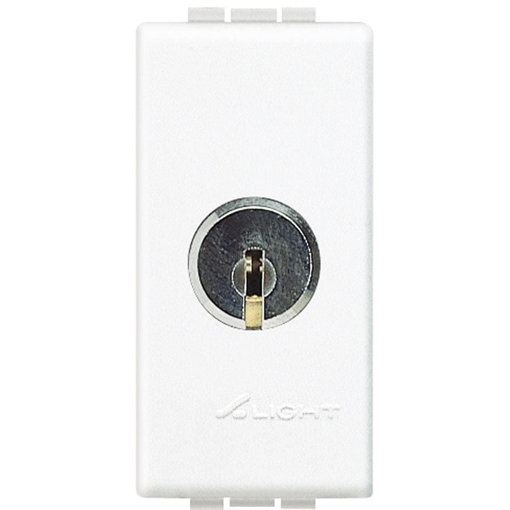 BTICINO - Interruptor bipolar con llave Livinglight - llaves diferentes - 1 módulo - Blanco