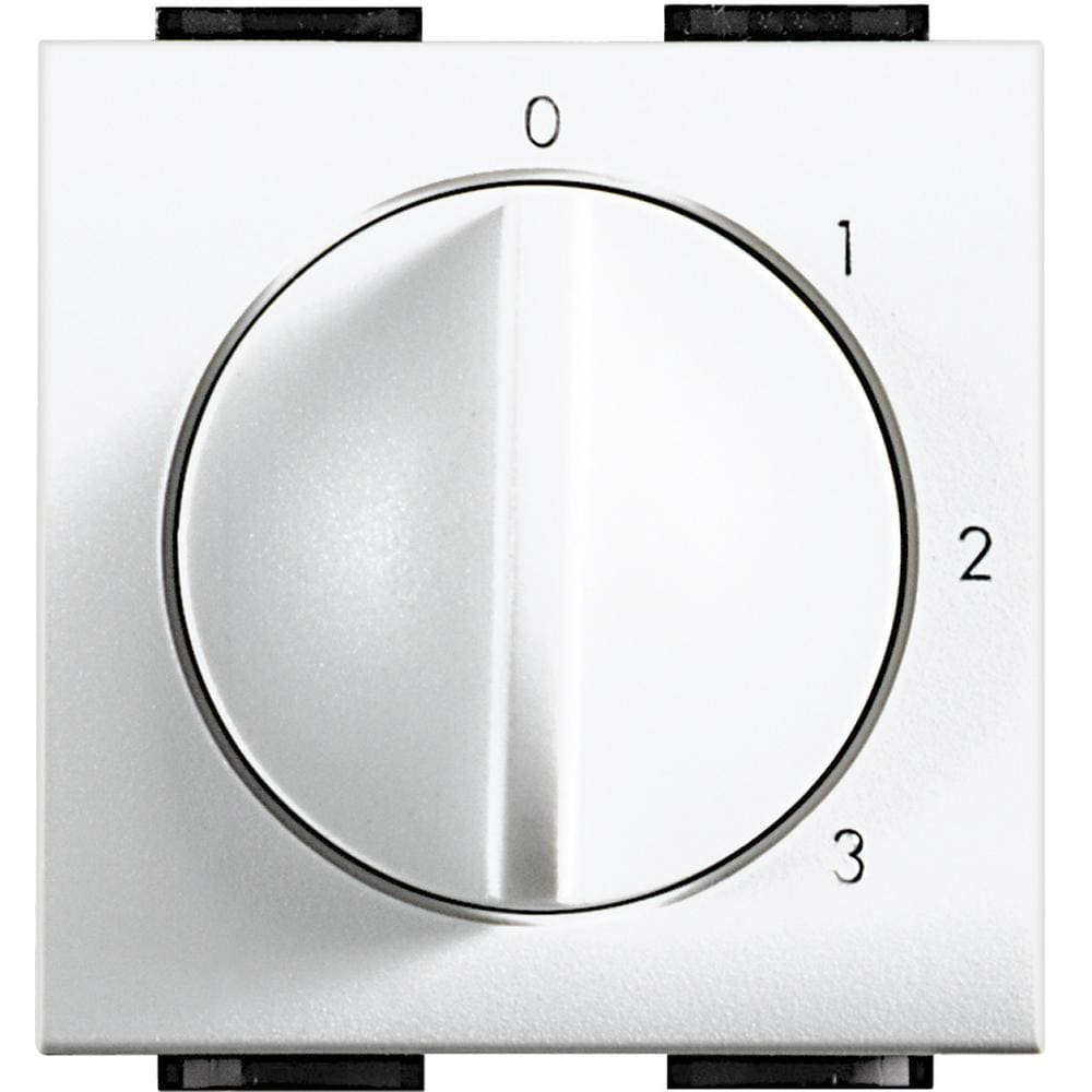 BTICINO - Conmutador Livinglight 4 posiciones / ventiladores - 2 módulos - Blanco