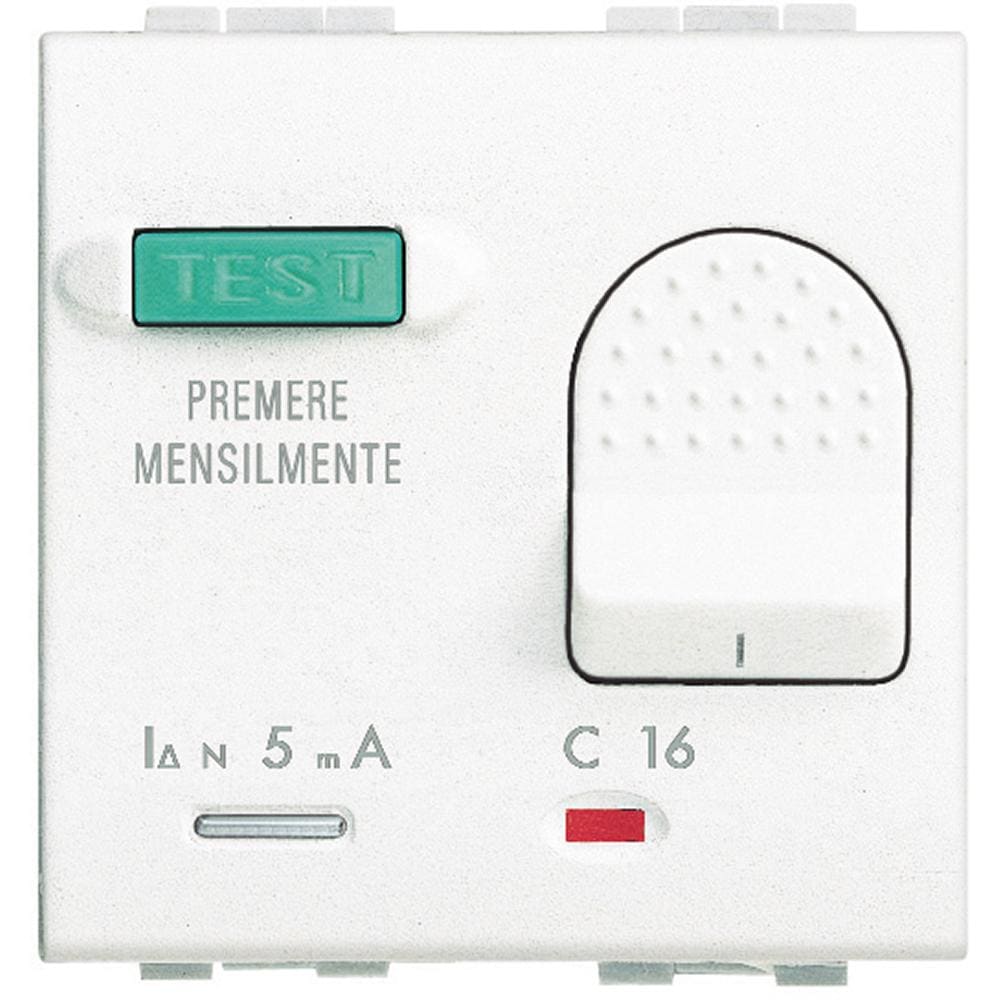 BTICINO - Interruptor automático magnetotérmico + diferencial Livinglight - 16A - 2 módulos - Blanco