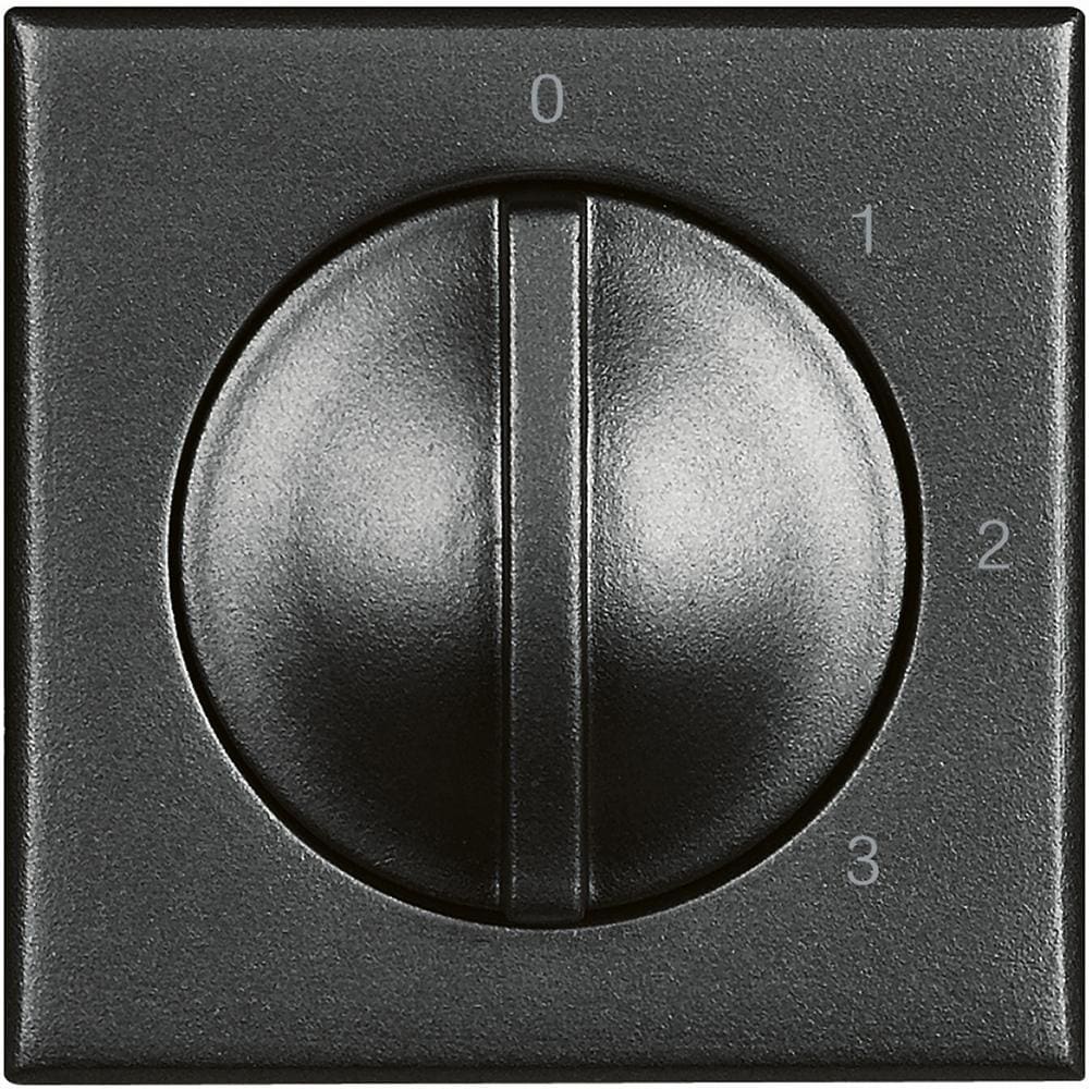 BTICINO - Conmutador rotativo Axolute3 posiciones + OFF para ventiladores - 2 módulos - Antracita