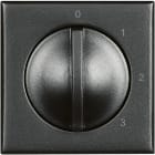 BTICINO - Conmutador rotativo Axolute3 posiciones + OFF para ventiladores - 2 módulos - Antracita