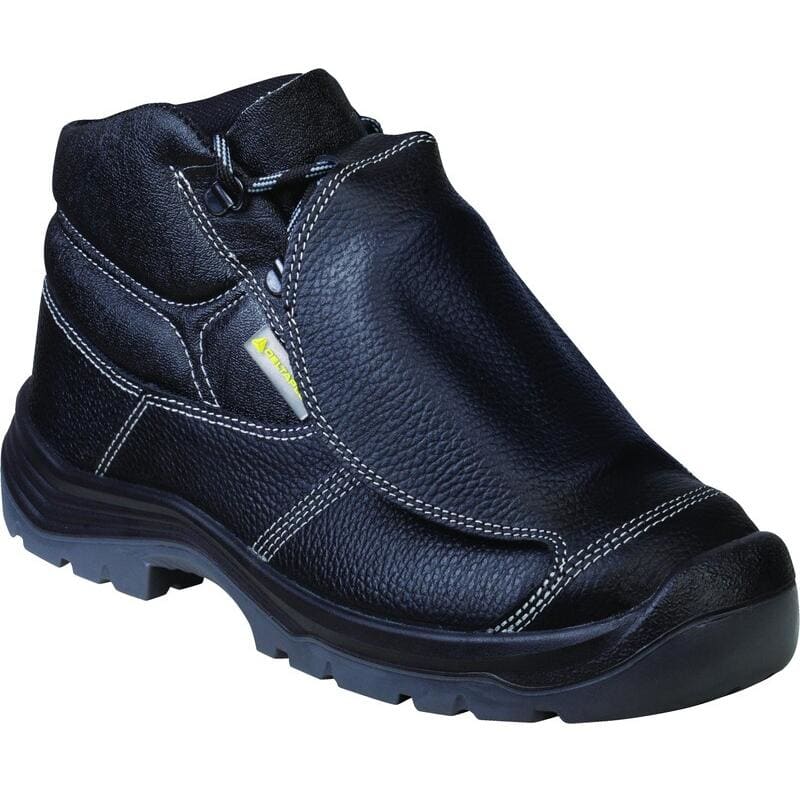 DELTA PLUS - Calzado de metatarso alto con solapa de piel de búfalo pigmentada talla 42 negro