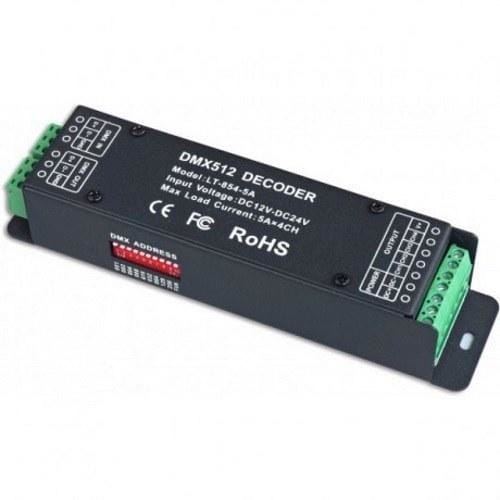 BLUELED - Receptor DMX LTECH LT-854-5A 4CHx5A CV 12/24VDC