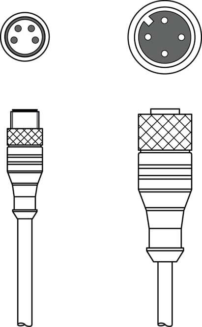 LEUZE - K-DS M12A-M8A-4P-0,3M-PVC