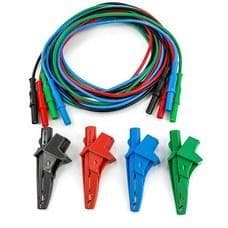 HT INSTRUMENTS - Juego 4 cables + 4 cocodrilos KITGSC4 negro/azul/verde/rojo